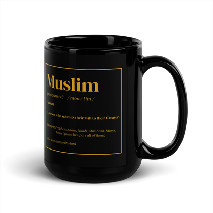 MUG Glossy Black - MIUSLIM DEFINITION - Gold