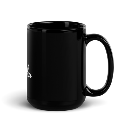 MUG Glossy Black - TAWAADHU (HUMILITY) Arabic/English - White