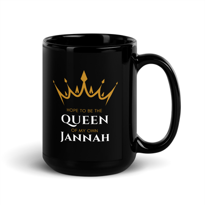 MUG Glossy Black - QUEEN OF MY OWN JANNAH (Crown)