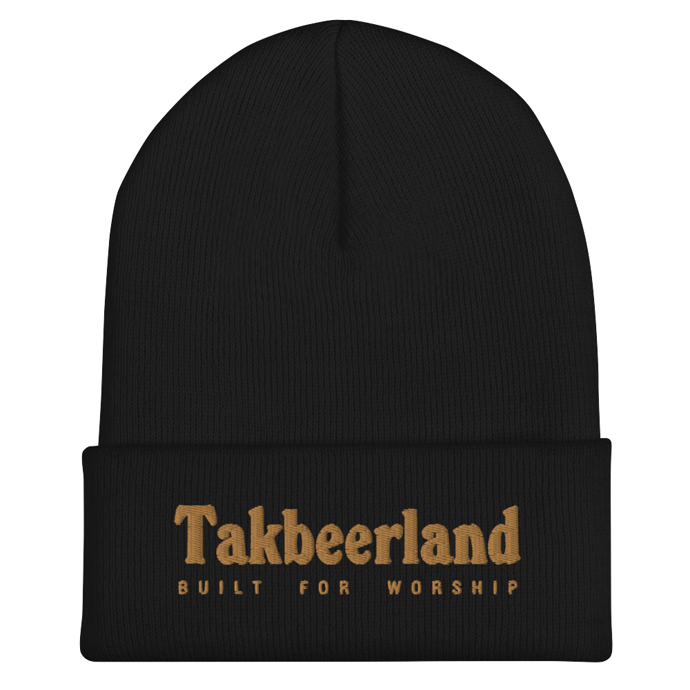 CAP Cuffed Beanie - TAKBEERLAND BUILT FOR WORSHIP - Gold