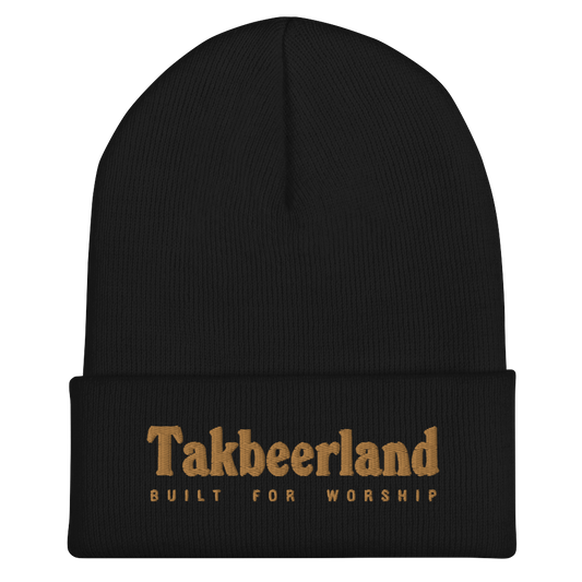 CAP Cuffed Beanie - TAKBEERLAND BUILT FOR WORSHIP - Gold