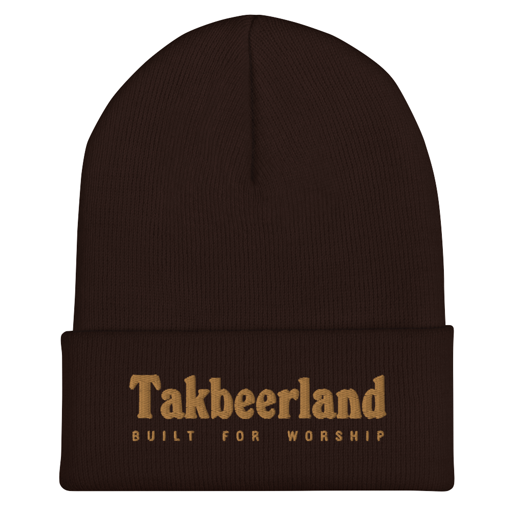 CAP Cuffed Beanie - TAKBEERLAND BUILT FOR WORSHIP - Gold