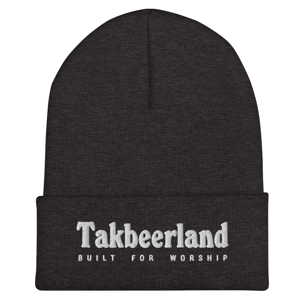 CAP Cuffed Beanie - TAKBEERLAND BUILT FOR WORSHIP - White