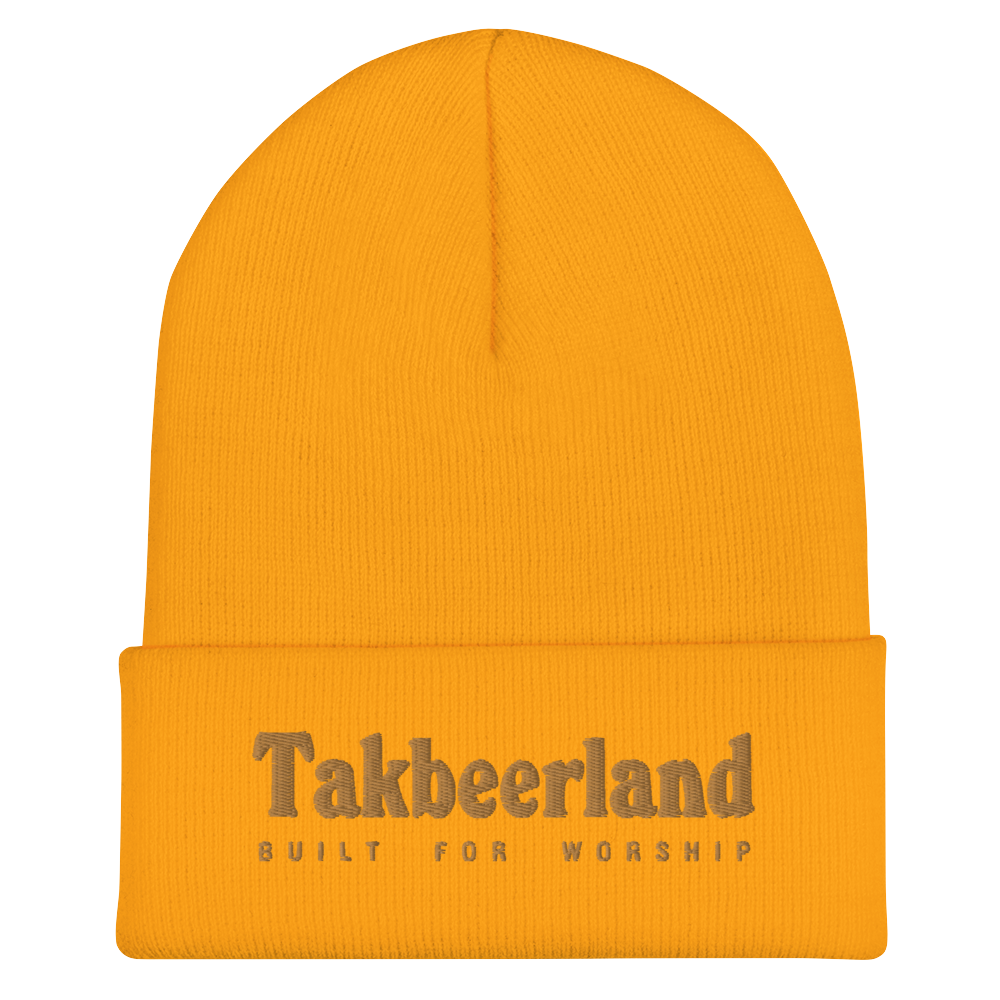 CAP Cuffed Beanie - TAKBEERLAND BUILT FOR WORSHIP - Gold