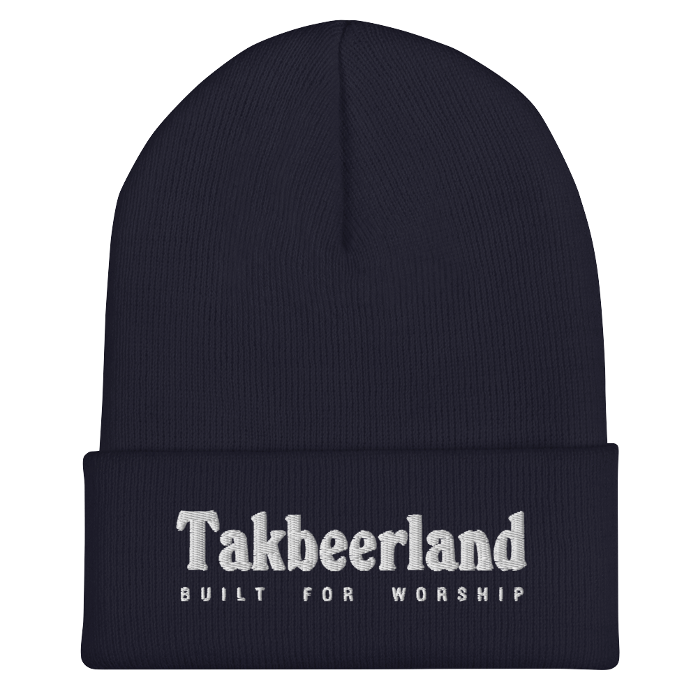 CAP Cuffed Beanie - TAKBEERLAND BUILT FOR WORSHIP - White