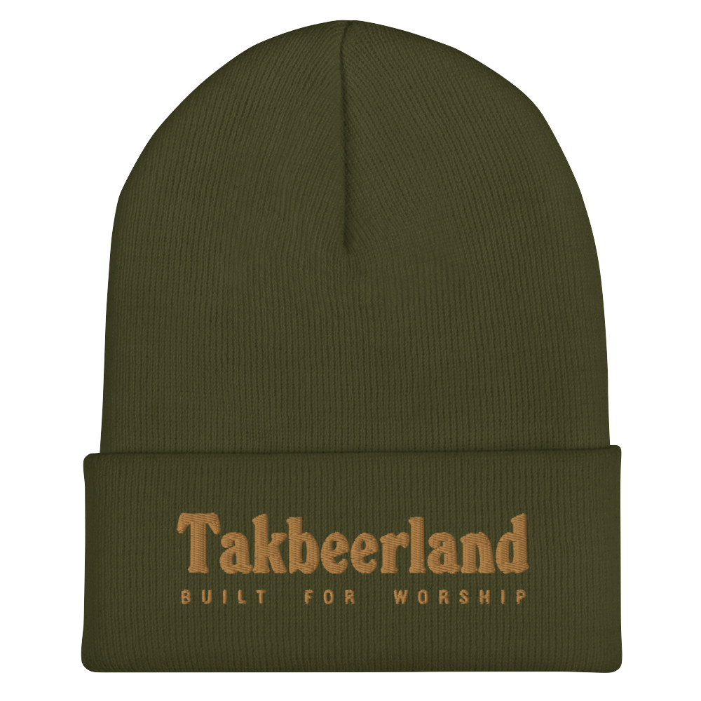 CAP Cuffed Beanie - TAKBEERLAND BUILT FOR WORSHIP - Gold