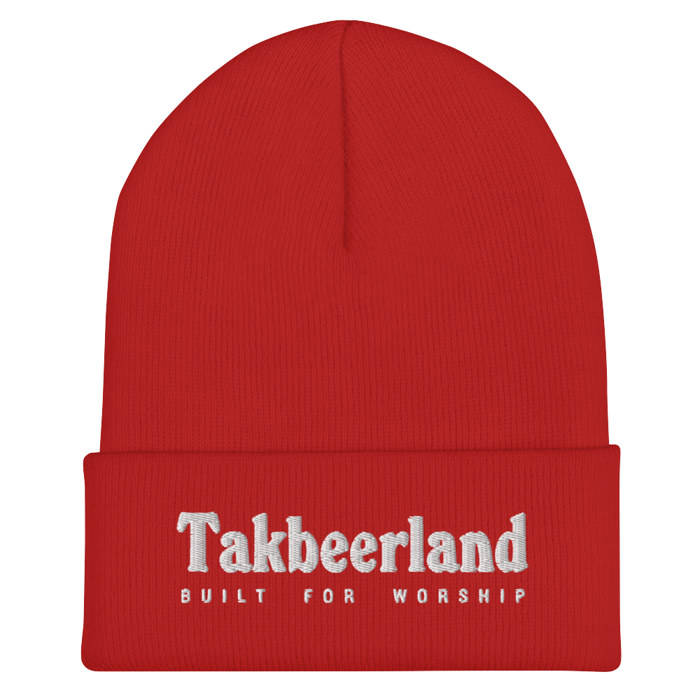 CAP Cuffed Beanie - TAKBEERLAND BUILT FOR WORSHIP - White