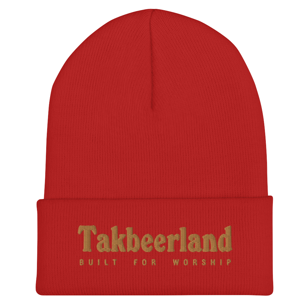 CAP Cuffed Beanie - TAKBEERLAND BUILT FOR WORSHIP - Gold