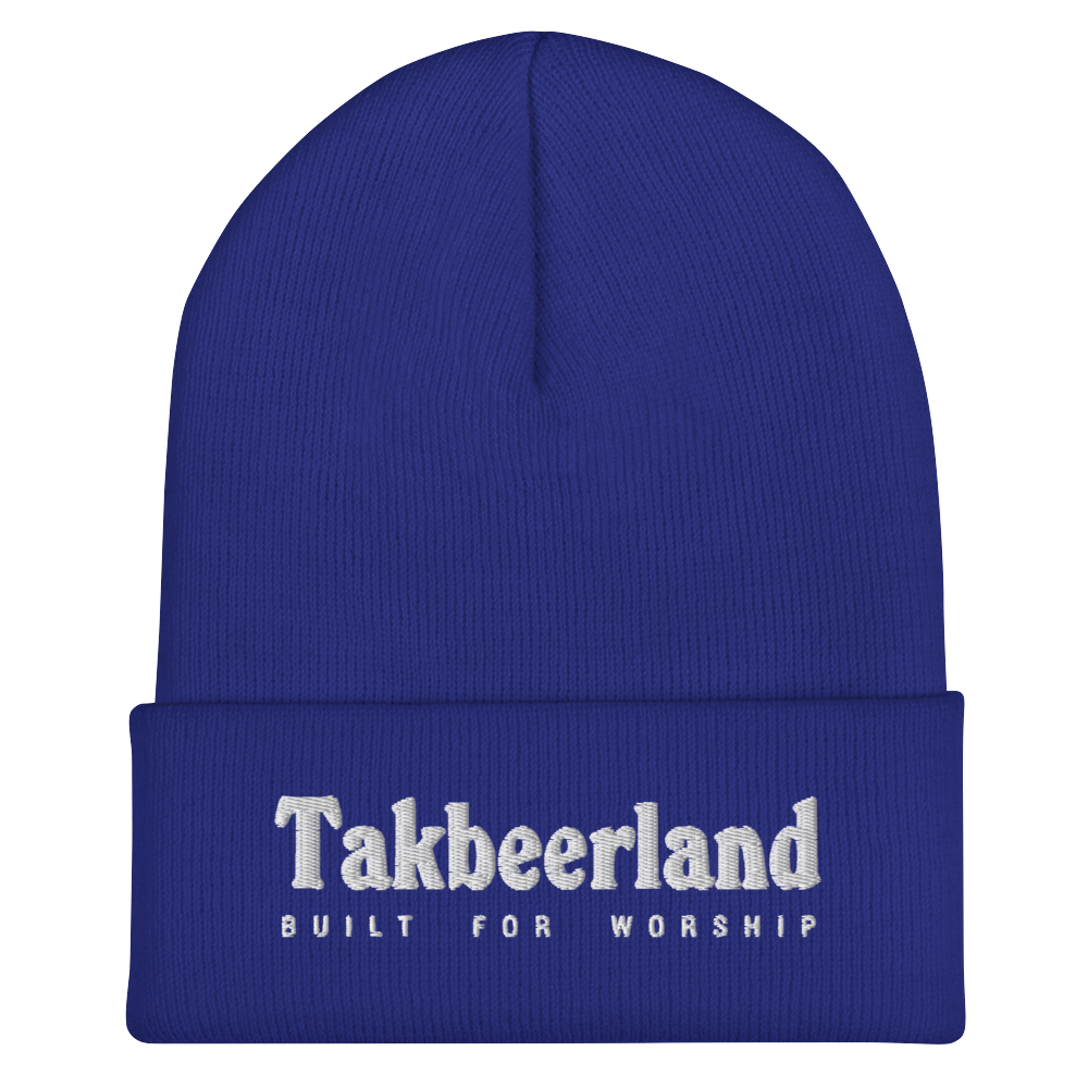 CAP Cuffed Beanie - TAKBEERLAND BUILT FOR WORSHIP - White