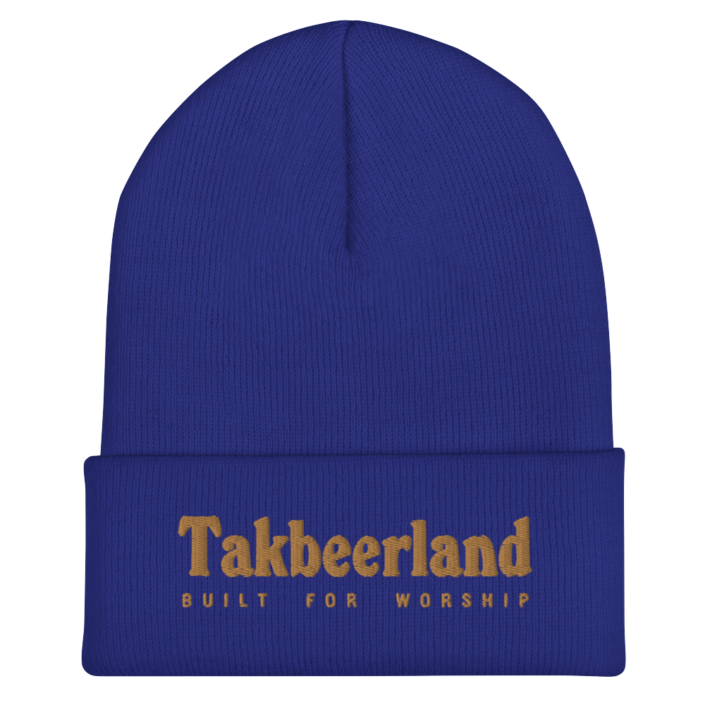 CAP Cuffed Beanie - TAKBEERLAND BUILT FOR WORSHIP - Gold