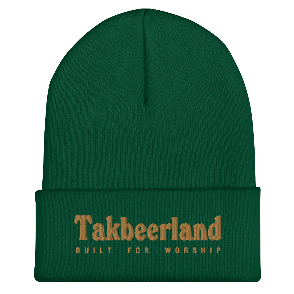 CAP Cuffed Beanie - TAKBEERLAND BUILT FOR WORSHIP - Gold