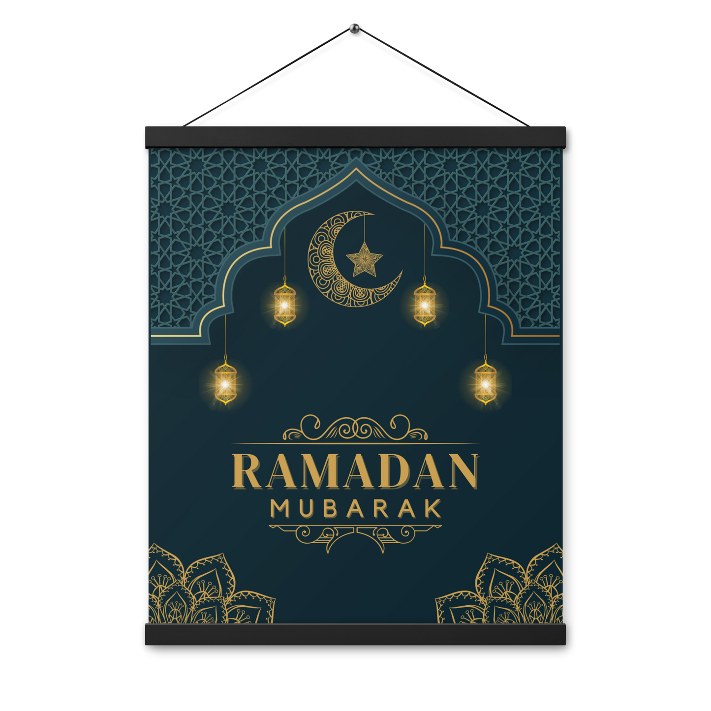 POSTER Hanger - RAMADAN MUBARAK -  Navy (16" X 20")