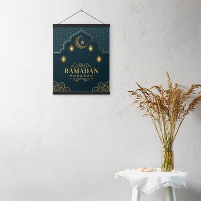 POSTER Hanger - RAMADAN MUBARAK -  Navy (16" X 20")