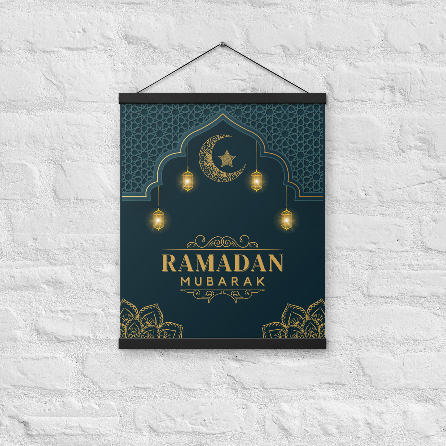 POSTER Hanger - RAMADAN MUBARAK -  Navy (16" X 20")