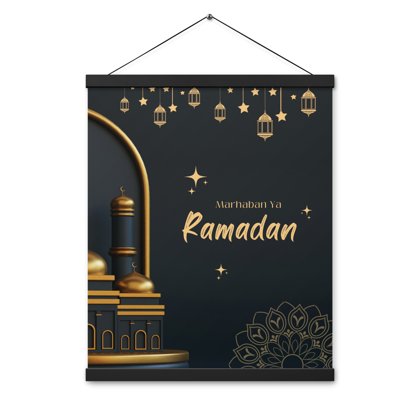 POSTER Hanger - MARHABAH YA RAMADĀN -  Navy (16" X 20")