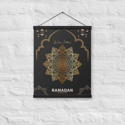 POSTER Hanger - RAMADĀN MUBARAK -  Black/Gold (16" X 20")