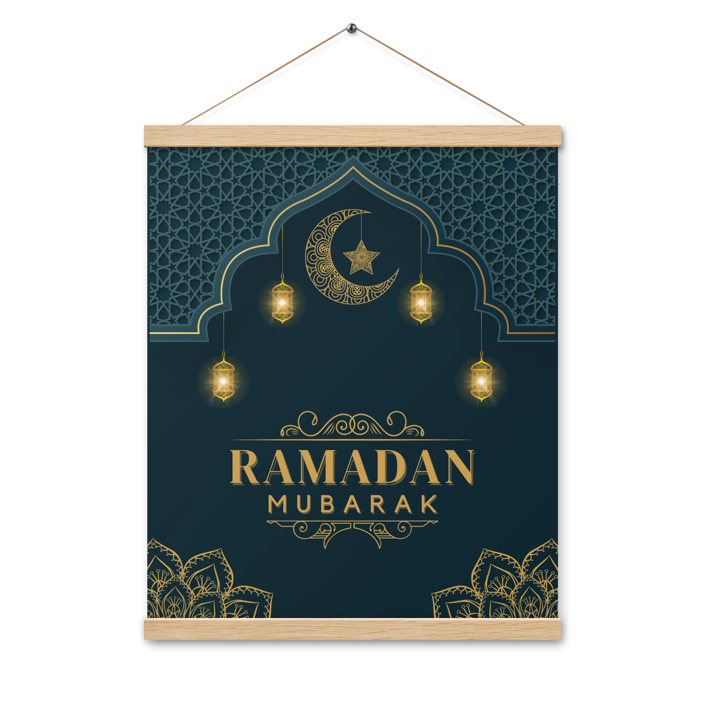 POSTER Hanger - RAMADAN MUBARAK -  Navy (16" X 20")