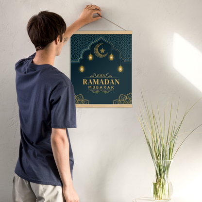 POSTER Hanger - RAMADAN MUBARAK -  Navy (16" X 20")