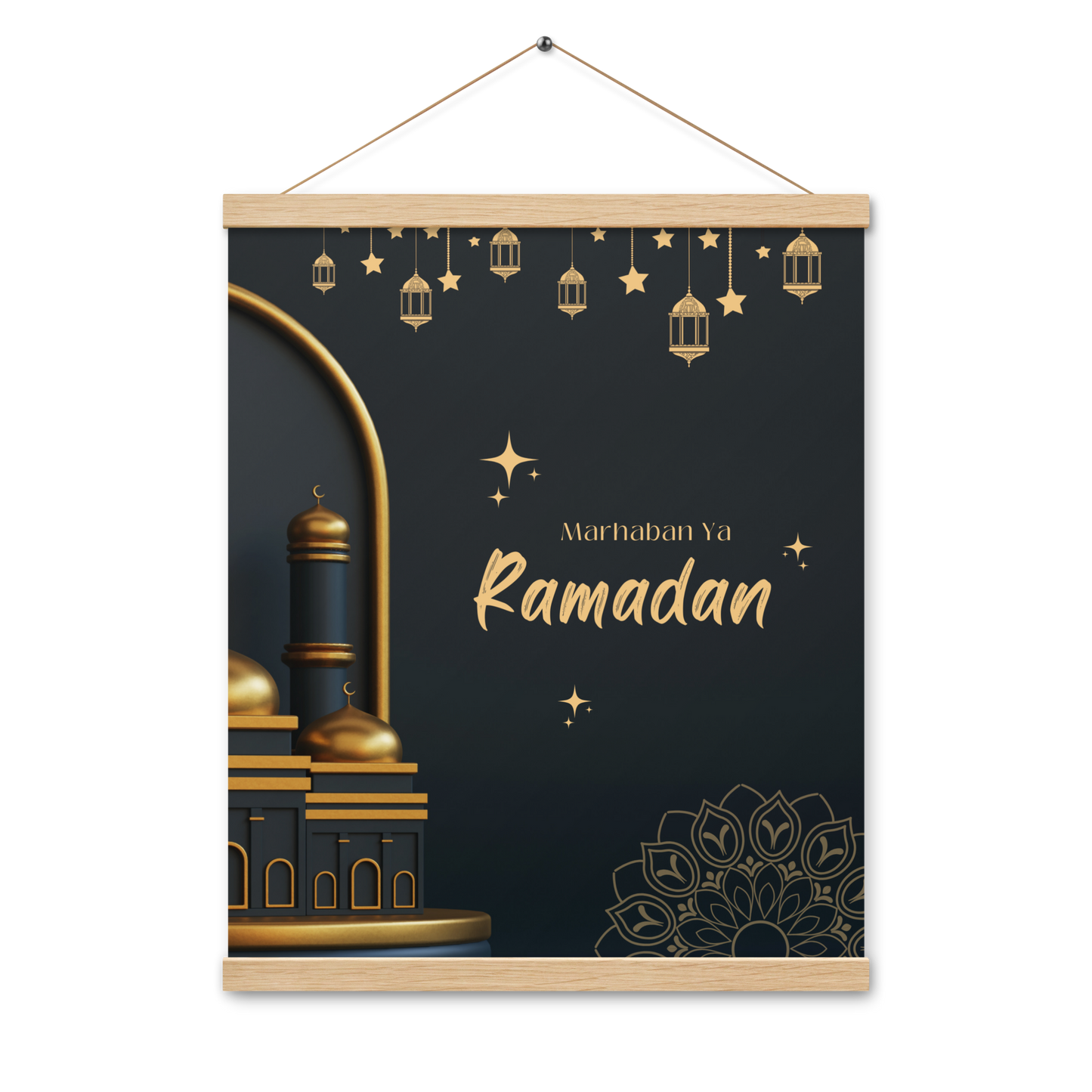 POSTER Hanger - MARHABAH YA RAMADĀN -  Navy (16" X 20")