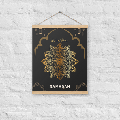 POSTER Hanger - RAMADĀN MUBARAK -  Black/Gold (16" X 20")