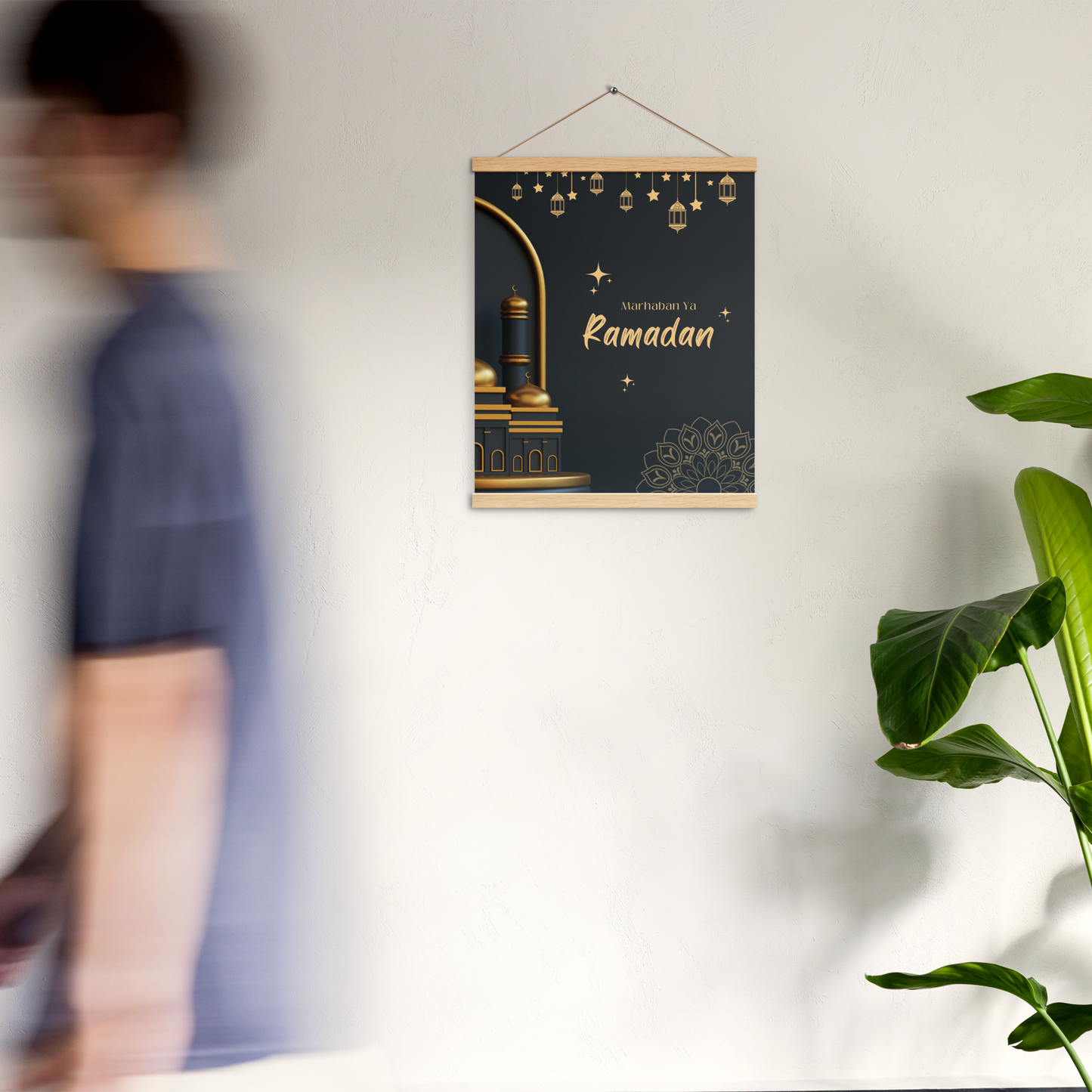 POSTER Hanger - MARHABAH YA RAMADĀN -  Navy (16" X 20")