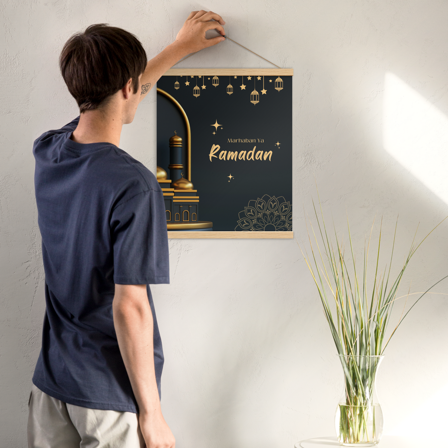 POSTER Hanger - MARHABAH YA RAMADĀN -  Navy (16" X 20")