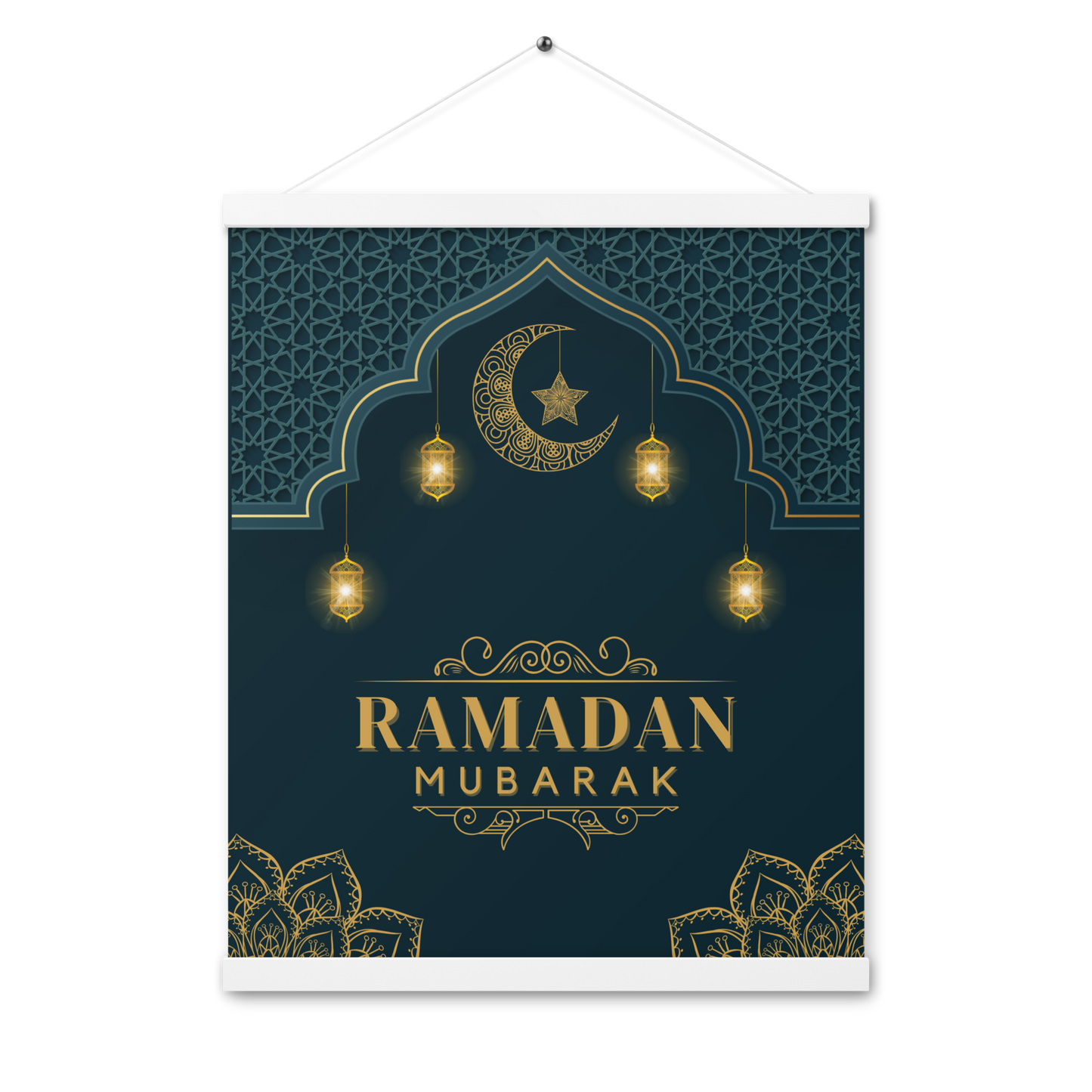 POSTER Hanger - RAMADAN MUBARAK -  Navy (16" X 20")