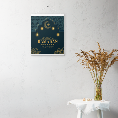 POSTER Hanger - RAMADAN MUBARAK -  Navy (16" X 20")