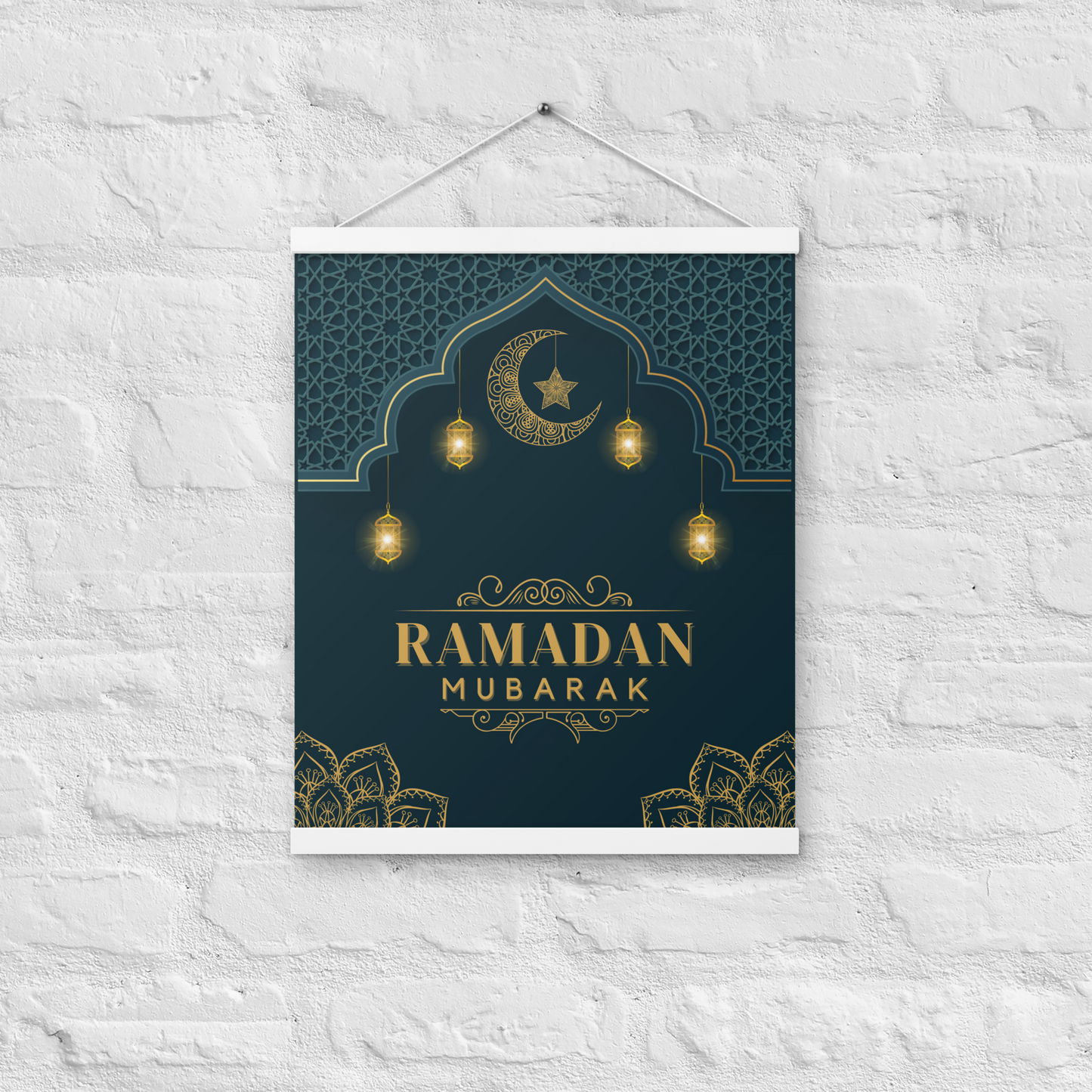 POSTER Hanger - RAMADAN MUBARAK -  Navy (16" X 20")