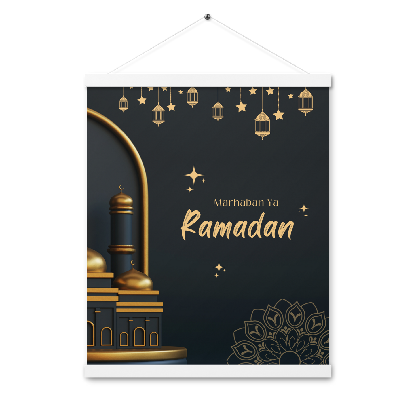 POSTER Hanger - MARHABAH YA RAMADĀN -  Navy (16" X 20")