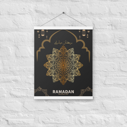 POSTER Hanger - RAMADĀN MUBARAK -  Black/Gold (16" X 20")