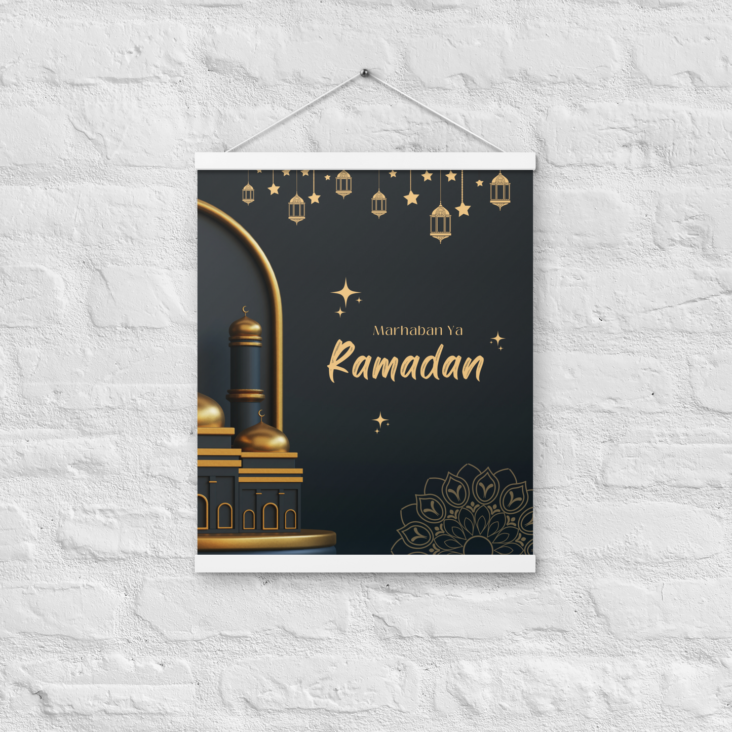 POSTER Hanger - MARHABAH YA RAMADĀN -  Navy (16" X 20")