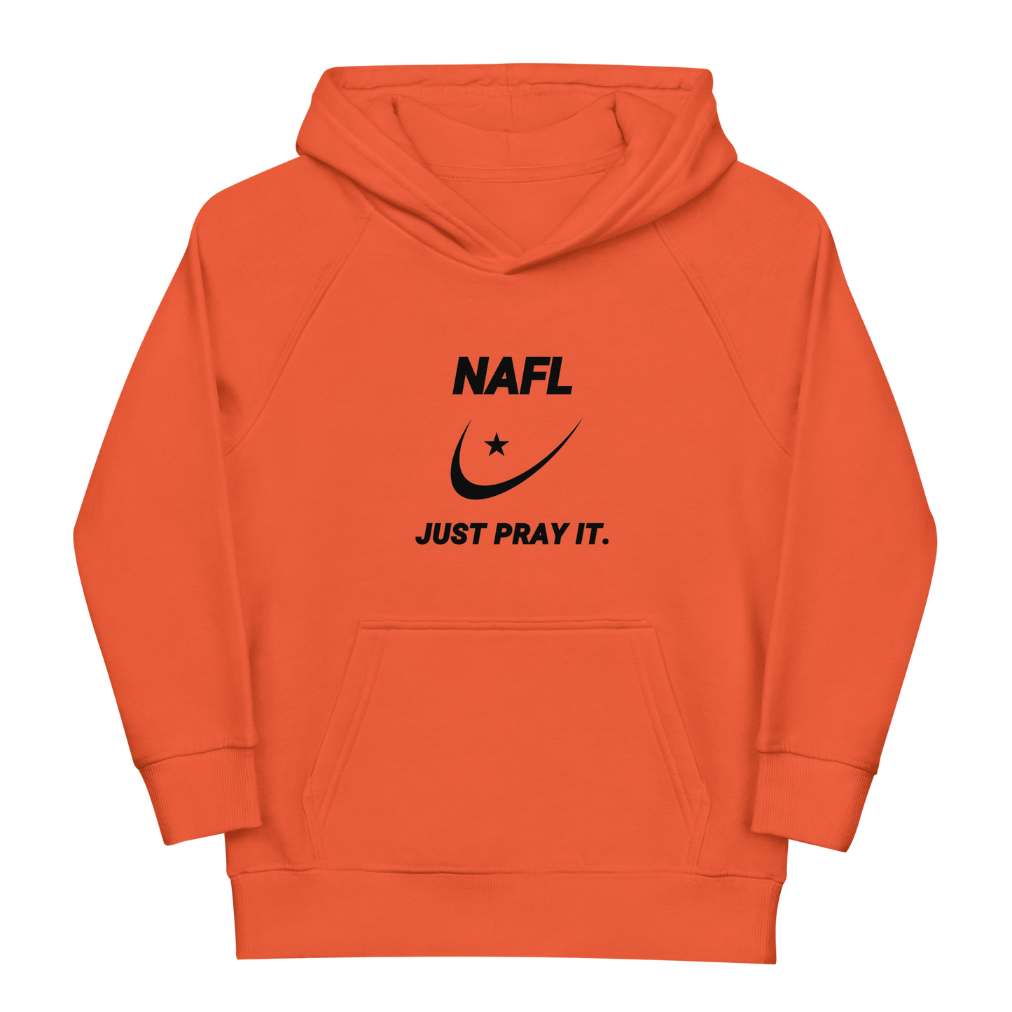 CHILDREN's Hoodie Eco (Youth) - NAFL JUST PRAY IT w/ Logo - Black