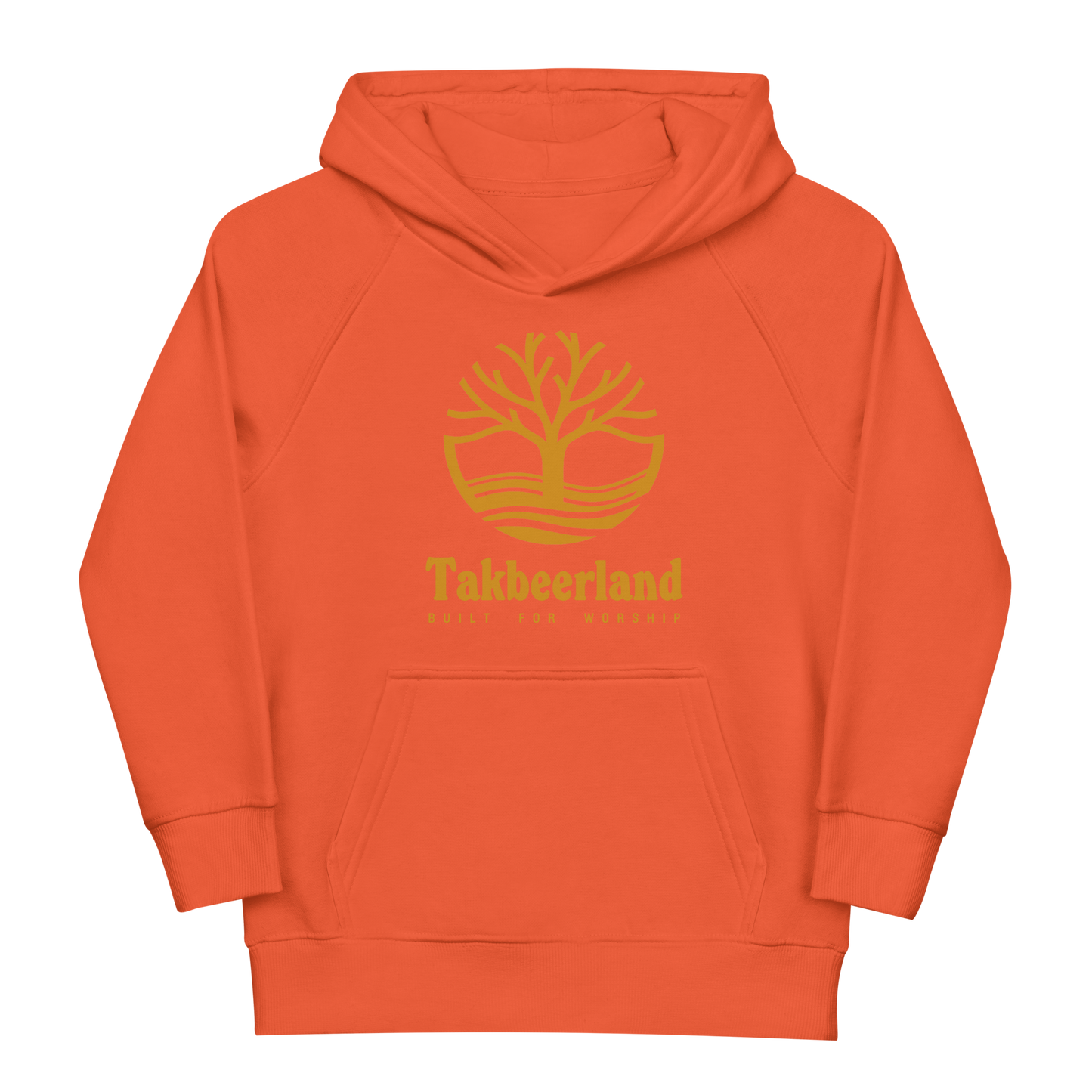 CHILDREN's Hoodie (Youth) - TAKBEERLAND FULL LOGO (Centered/Large) - Gold