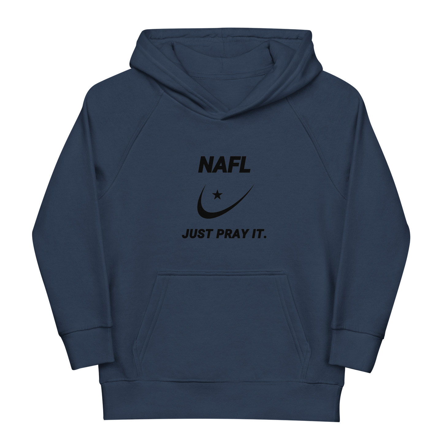 CHILDREN's Hoodie Eco (Youth) - NAFL JUST PRAY IT w/ Logo - Black