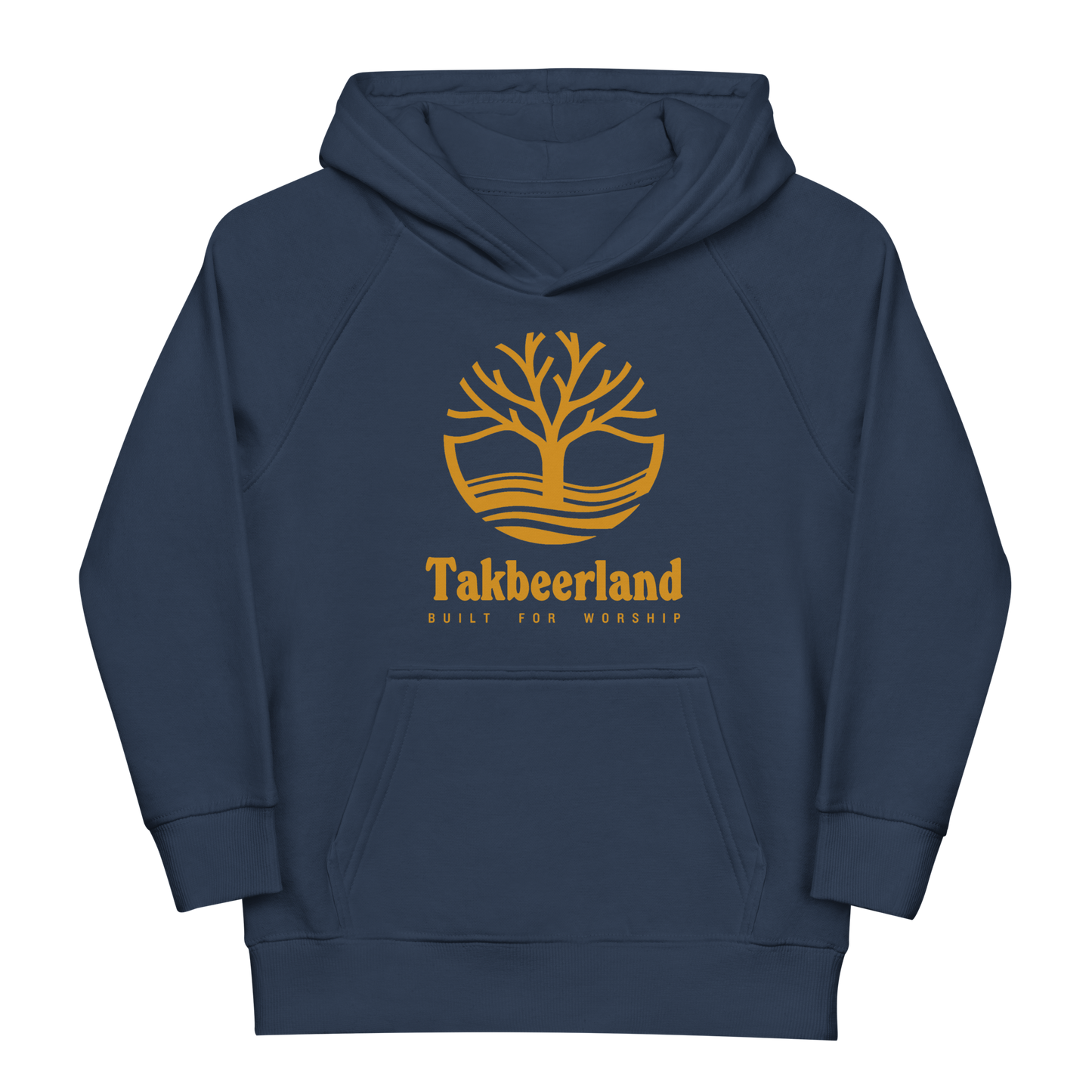 CHILDREN's Hoodie (Youth) - TAKBEERLAND FULL LOGO (Centered/Large) - Gold