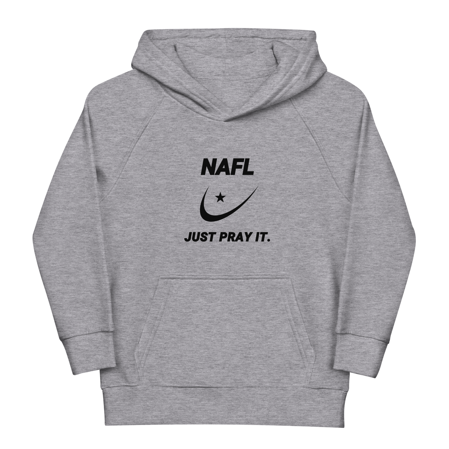 CHILDREN's Hoodie Eco (Youth) - NAFL JUST PRAY IT w/ Logo - Black