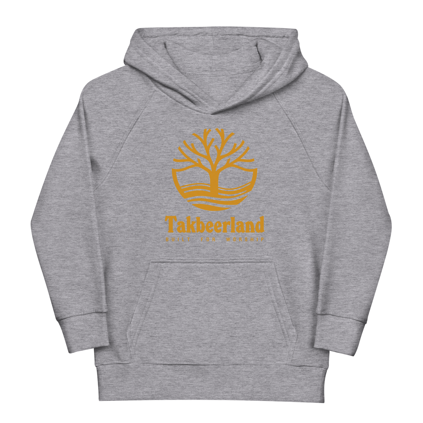 CHILDREN's Hoodie (Youth) - TAKBEERLAND FULL LOGO (Centered/Large) - Gold