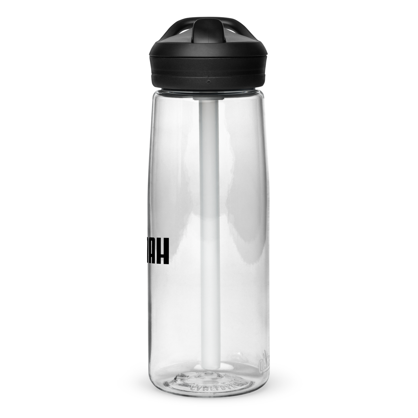 DRINK Water Bottle w/ Lid and Straw - UMMAH (Centered/Medium) - Black