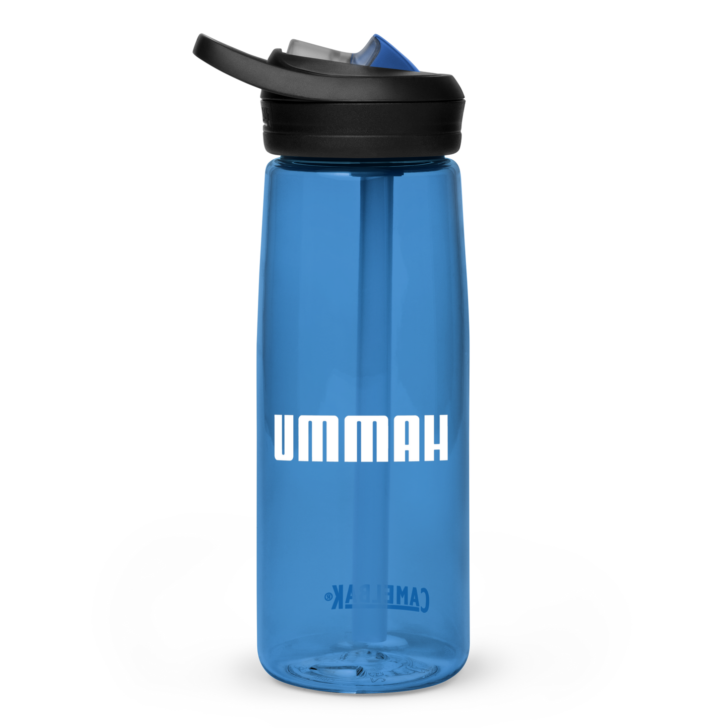 DRINK Water Bottle w/ Lid and Straw - UMMAH (Centered/Medium) - White