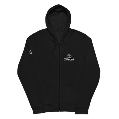 HOODIE Zip (Adult) - TAKBEERLAND FULL LOGO (Left Chest) w/ LOGO (Right Arm/Back) - White