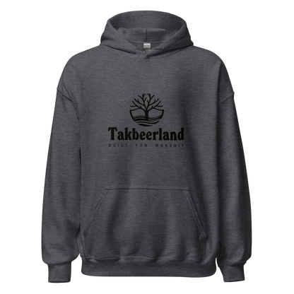 HOODIE Heavy Blend (Adult) - TAKBEERLAND FULL LOGO (Centered/Medium) - Black