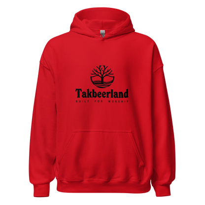 HOODIE Heavy Blend (Adult) - TAKBEERLAND FULL LOGO (Centered/Medium) - Black