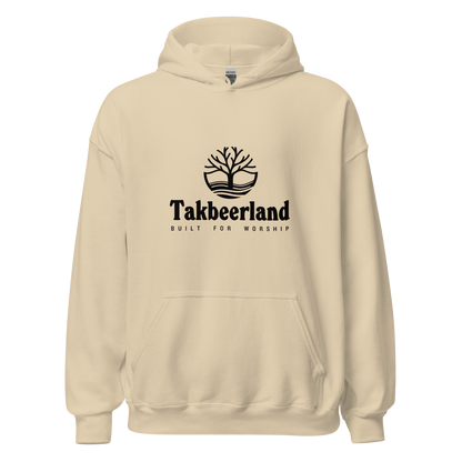 HOODIE Heavy Blend (Adult) - TAKBEERLAND FULL LOGO (Centered/Medium) - Black