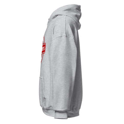 HOODIE Heavy Blend (Adult) - PROPERTY OF THE ALMIGHTY - White/White/Red