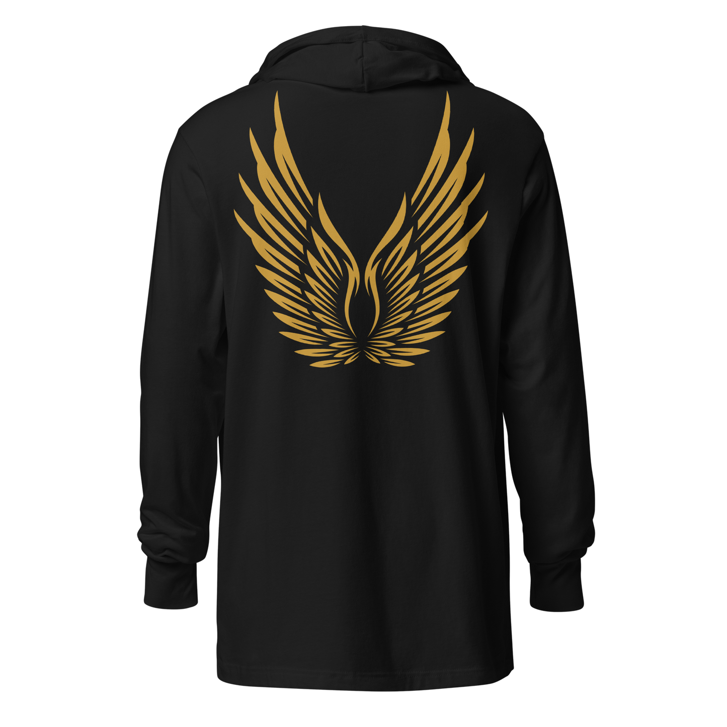 MEN's Hooded Long-Sleeve - RISE OF UMMAH (Back Wings) - Gold/White