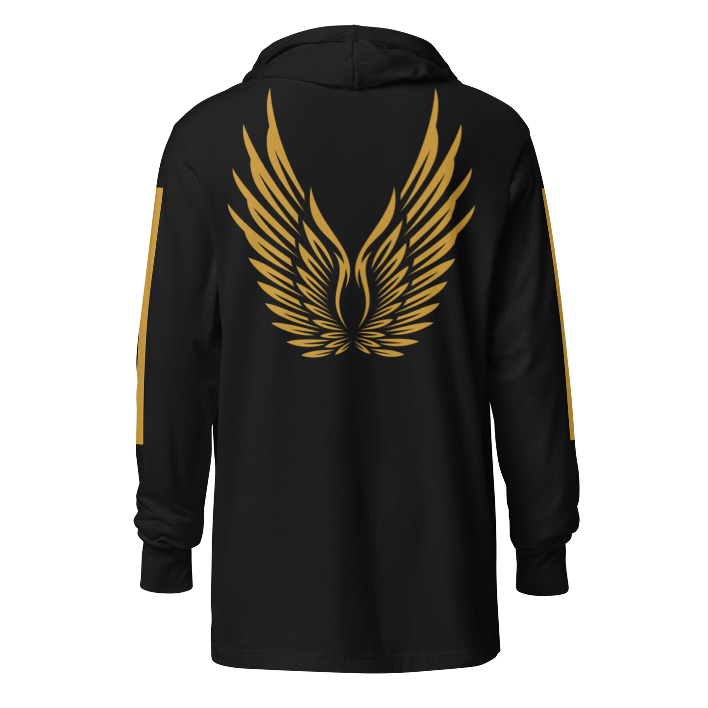 MEN's Hooded Long-Sleeve - RISE OF UMMAH (Back Wings/Arm Stripes) - Gold/White