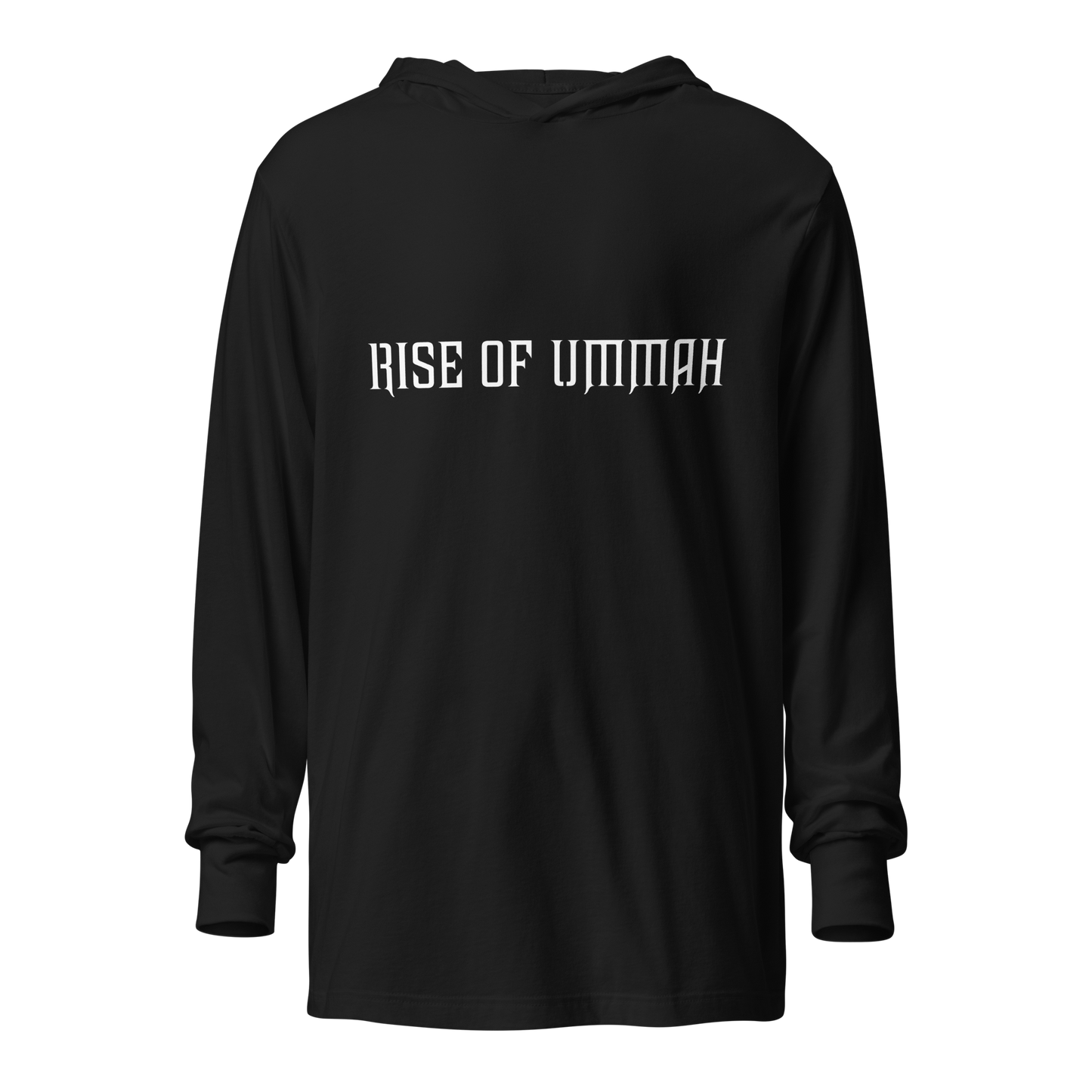 MEN's Hooded Long-Sleeve - RISE OF UMMAH (Back Wings) - Gold/White