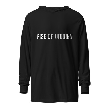 MEN's Hooded Long-Sleeve - RISE OF UMMAH (Back Wings) - Gold/White