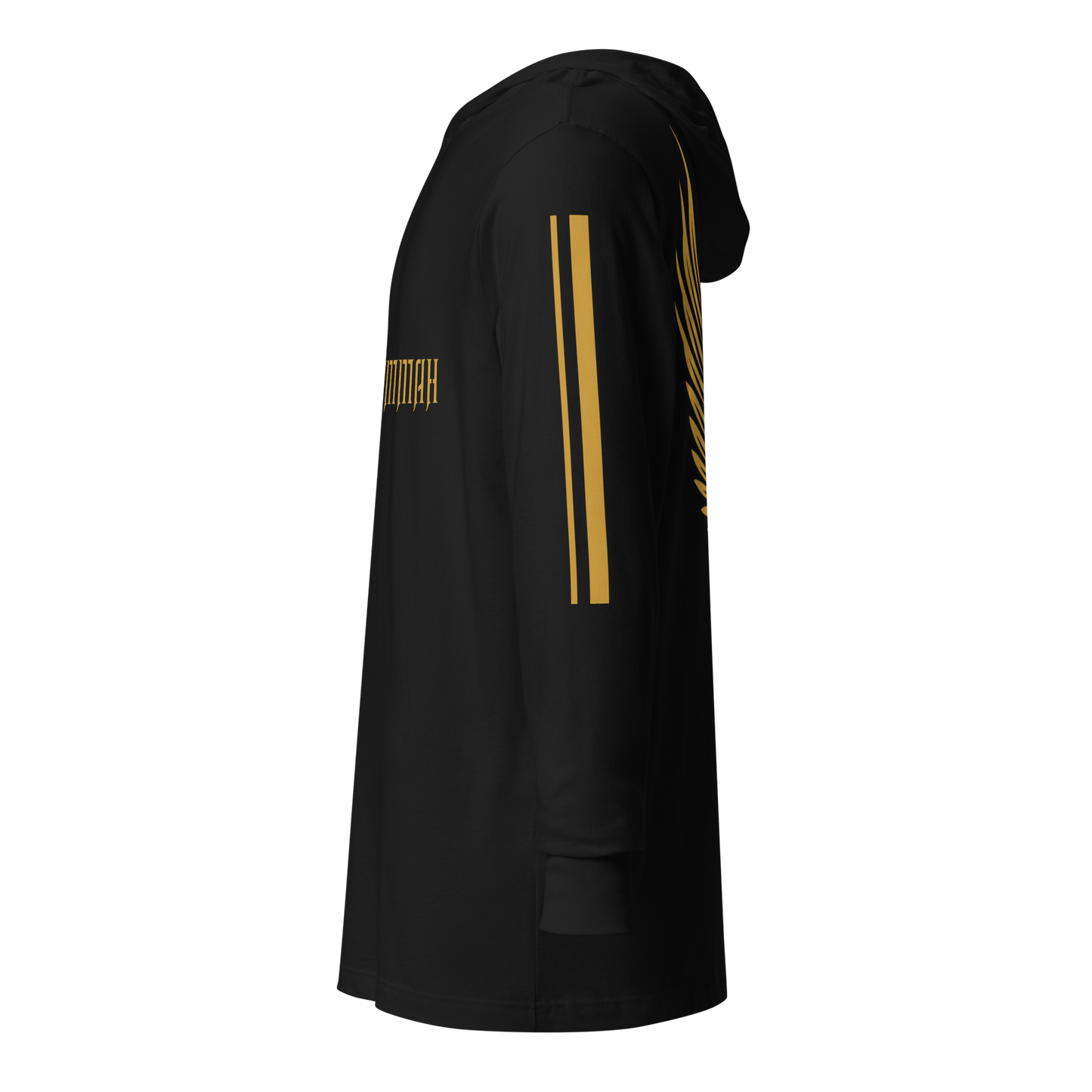 MEN's Hooded Long-Sleeve - RISE OF UMMAH (Back Wings/Arm Stripes) - Gold/White